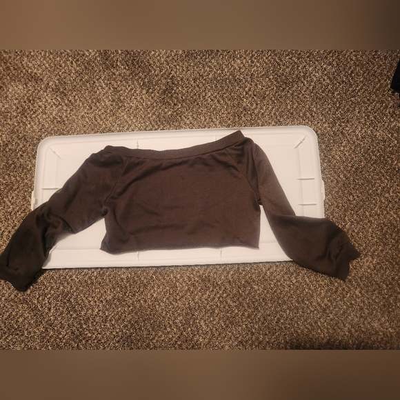 Olive Green Off-Shoulder Sweater - Picture 3 of 3